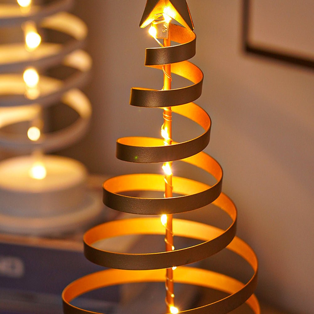 LED Christmas Tree with Spiral Design and Star Accent
