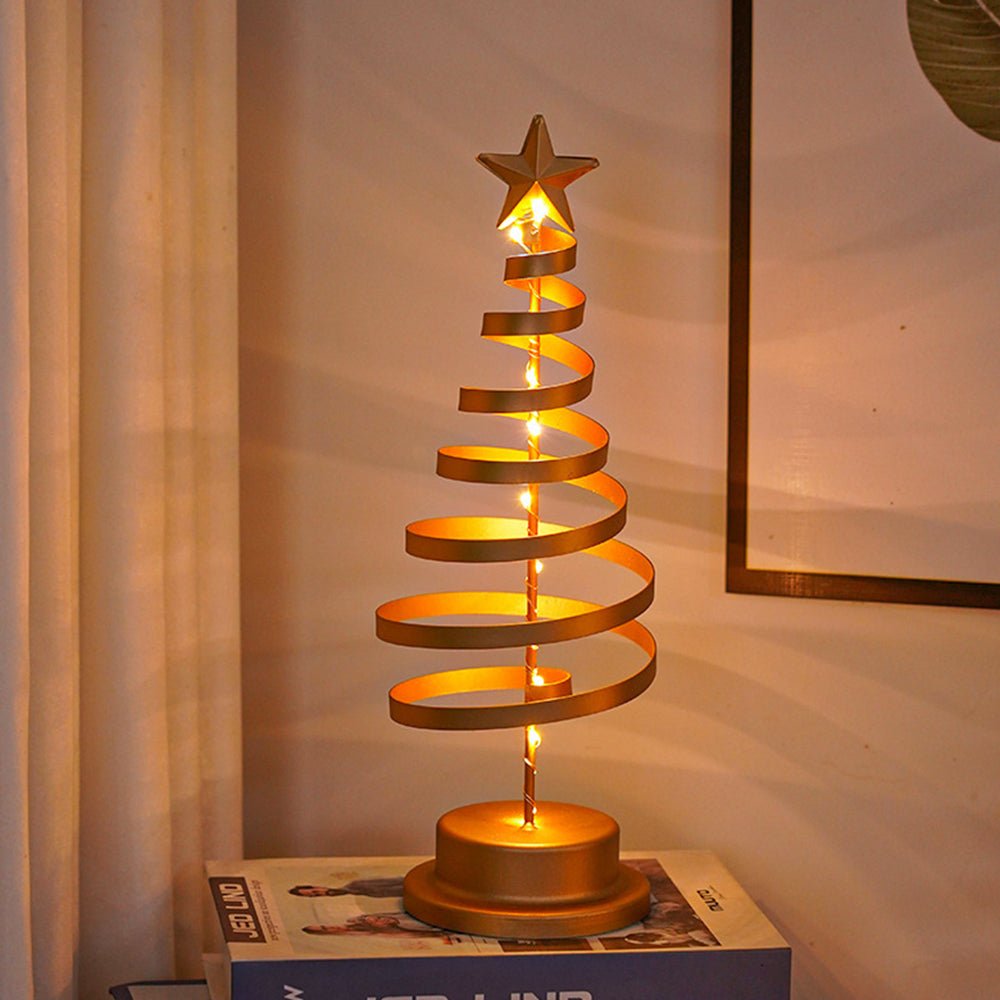 LED Christmas Tree with Spiral Design and Star Accent