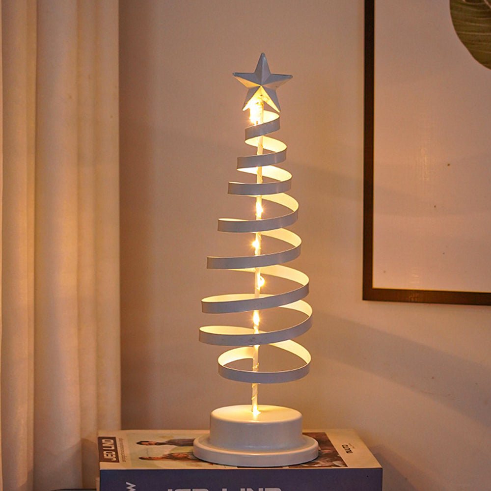 LED Christmas Tree with Spiral Design and Star Accent