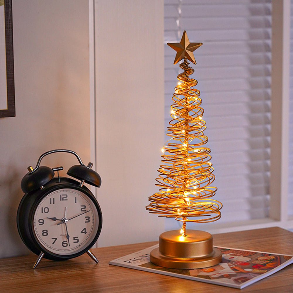 LED Christmas Tree with Spiral Design and Star Accent