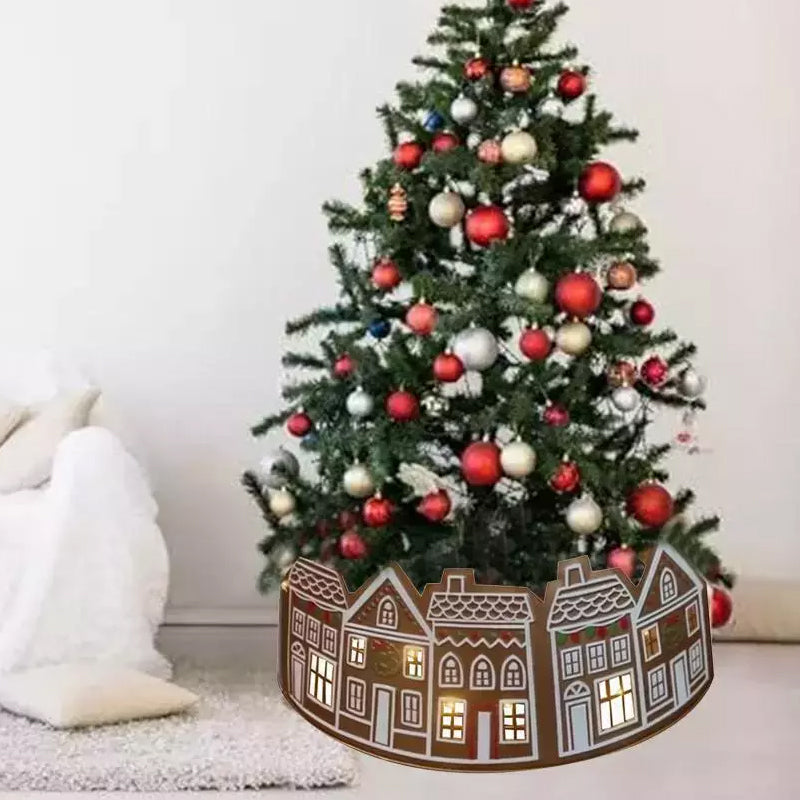 LED Gingerbread House Christmas Tree Collar