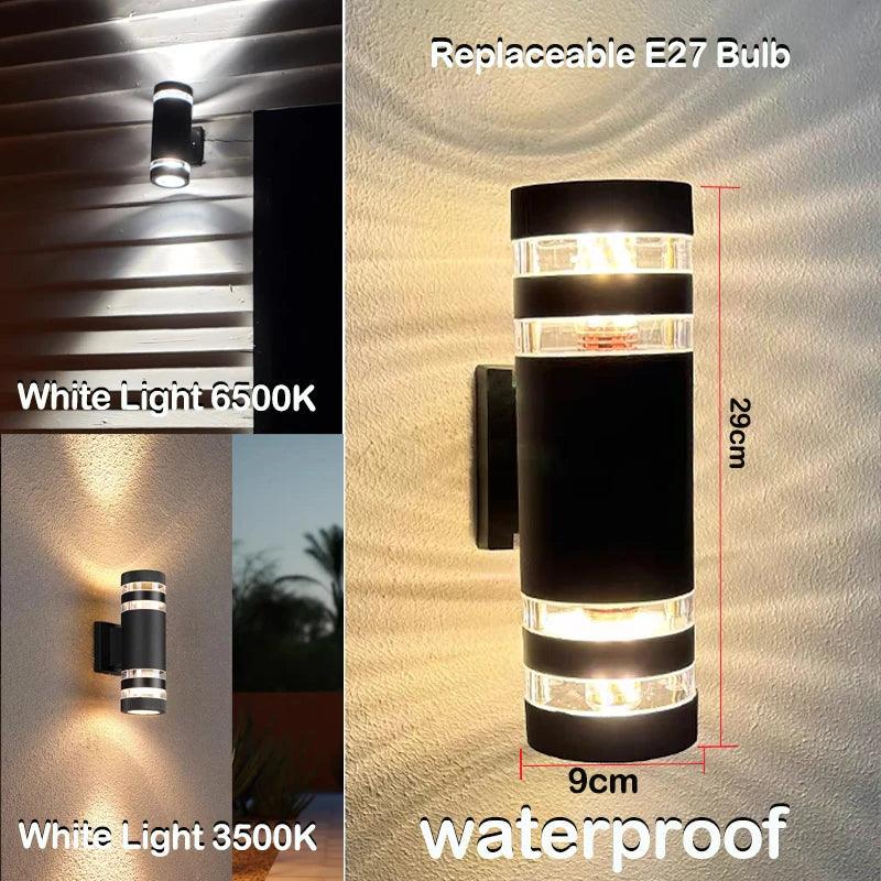 LumiBloc LED Outdoor Wall Light – Modern IP65 Up & Down Design with E27 Socket