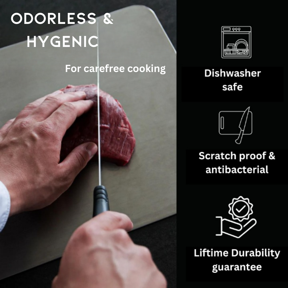 Medical-Grade Titanium Cutting Board - Safe Non-Porous Surface