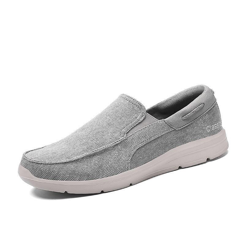 Men's Canvas Slip-Ons with Elastic Insert and Lightweight Shock-Absorbing Sole