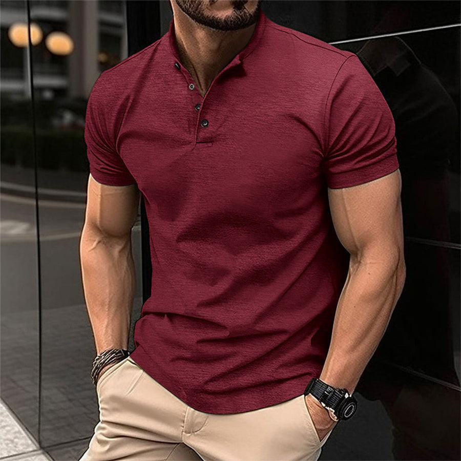 Men's Casual Button-Down Polo Shirt