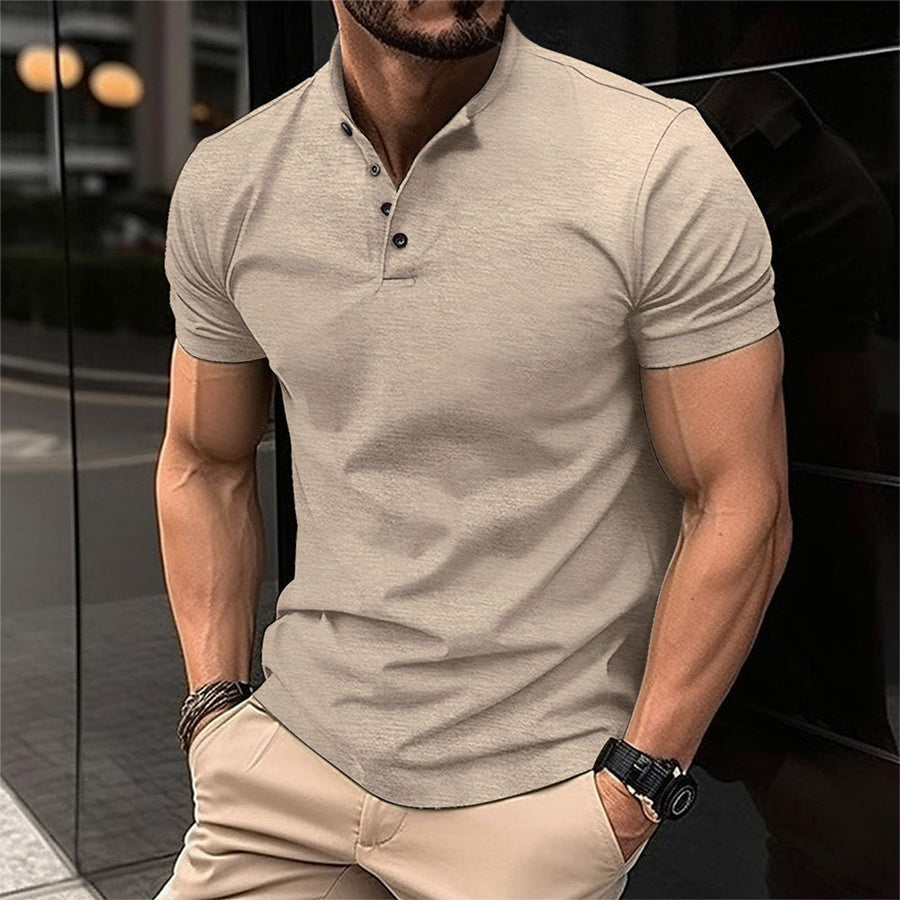 Men's Casual Button-Down Polo Shirt