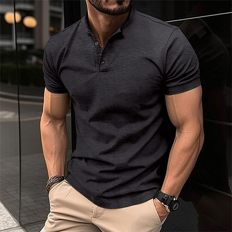 Men's Casual Button-Down Polo Shirt