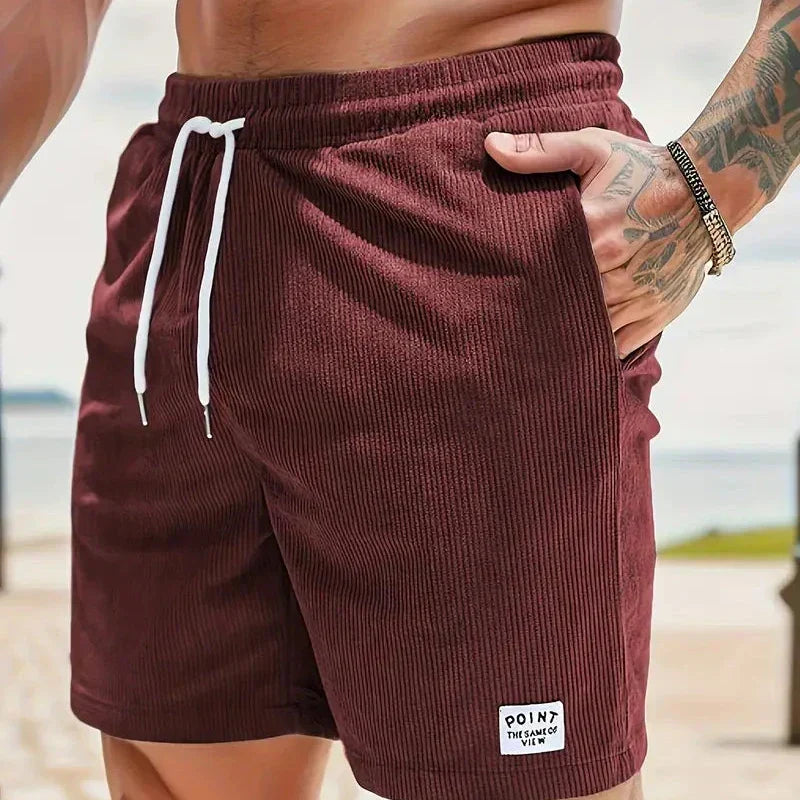 Men's Casual Corduroy Shorts - Drawstring, Loose Fit