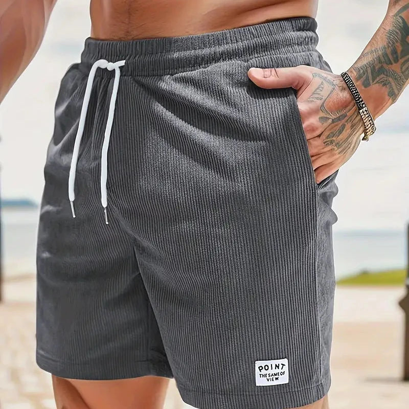 Men's Casual Corduroy Shorts - Drawstring, Loose Fit