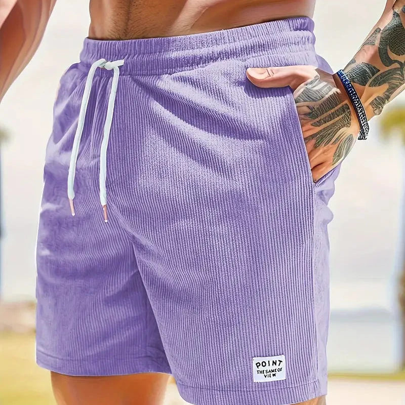 Men's Casual Corduroy Shorts - Drawstring, Loose Fit