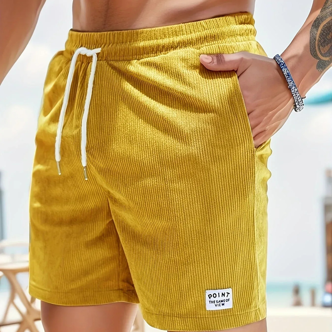 Men's Casual Corduroy Shorts - Drawstring, Loose Fit