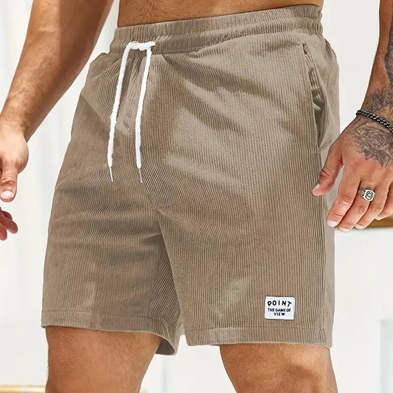 Men's Casual Corduroy Shorts - Drawstring, Loose Fit