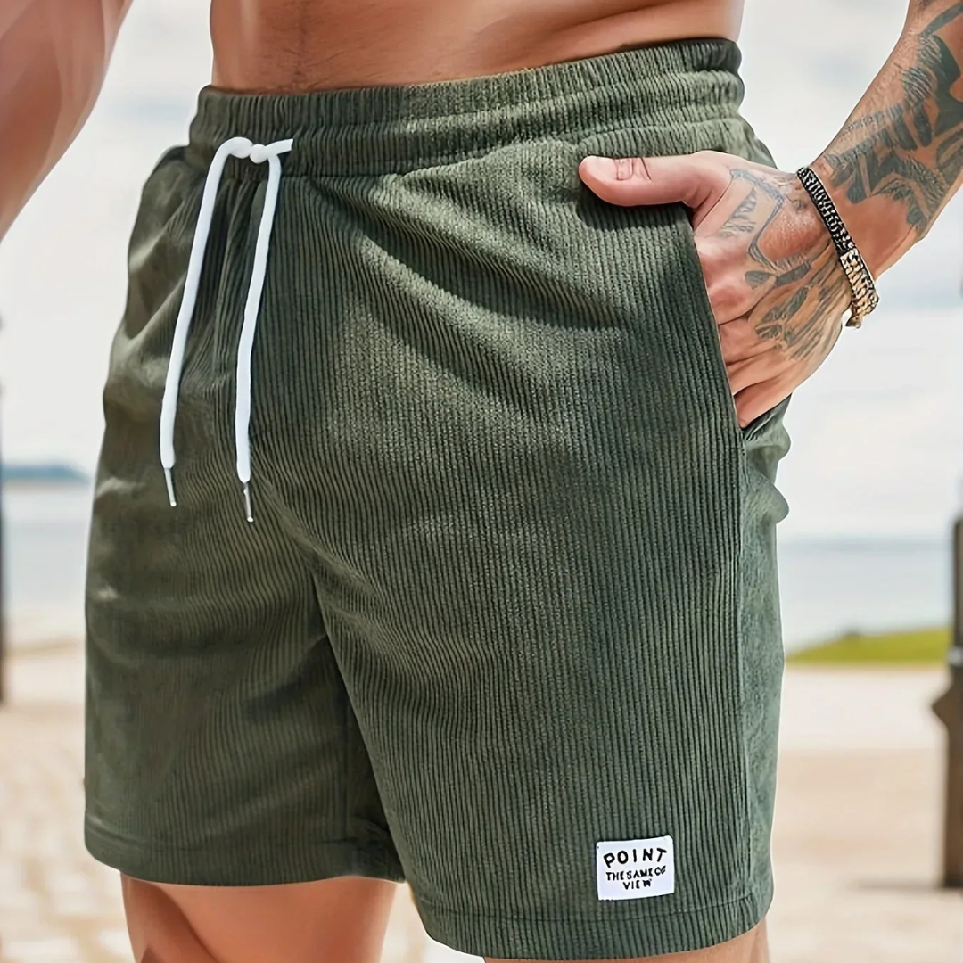 Men's Casual Corduroy Shorts - Drawstring, Loose Fit