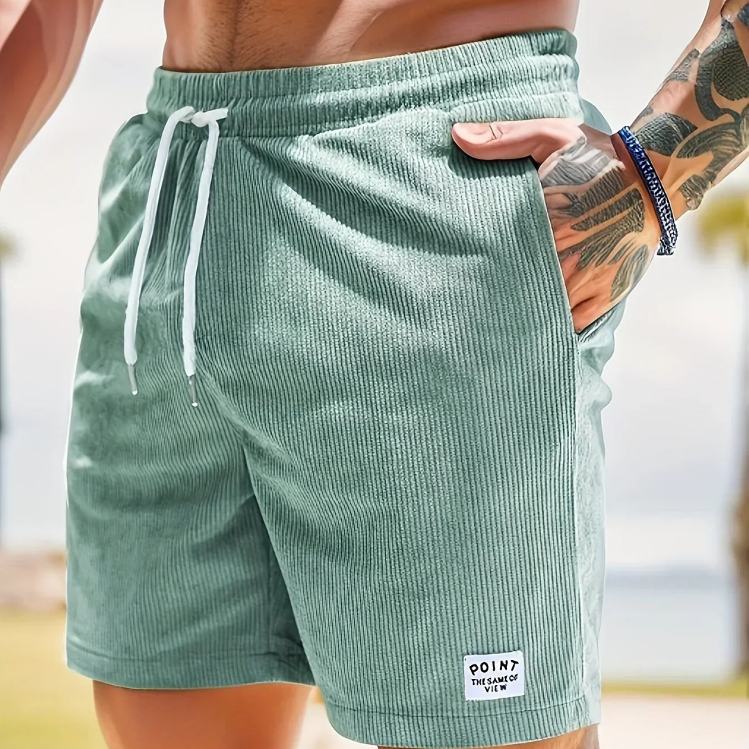Men's Casual Corduroy Shorts - Drawstring, Loose Fit
