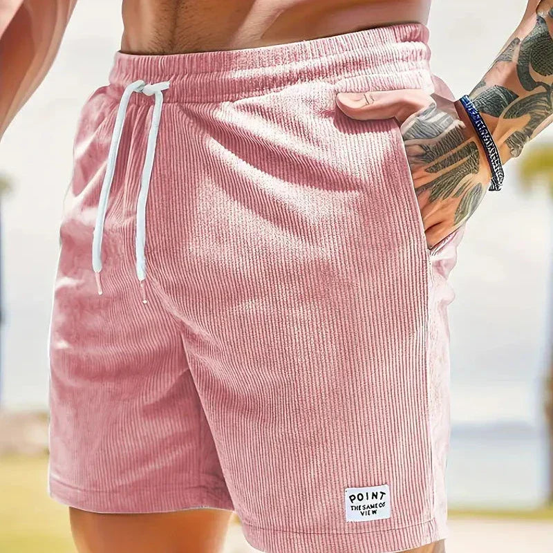 Men's Casual Corduroy Shorts - Drawstring, Loose Fit