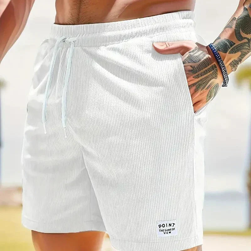Men's Casual Corduroy Shorts - Drawstring, Loose Fit