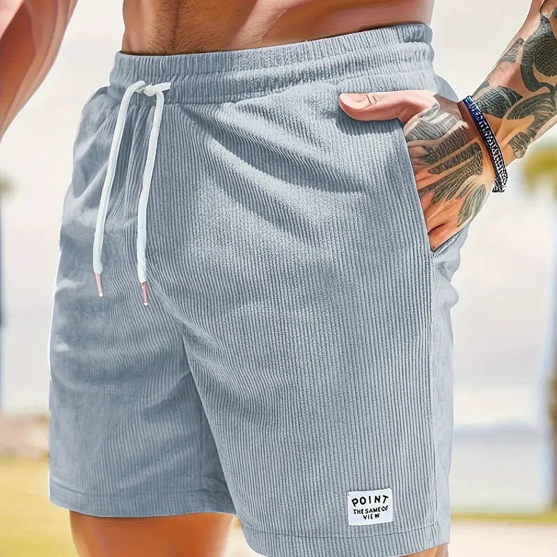 Men's Casual Corduroy Shorts - Drawstring, Loose Fit