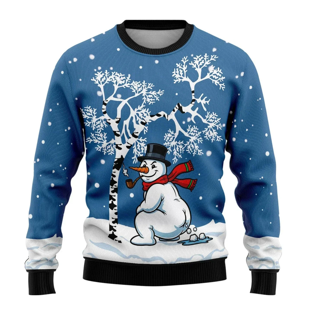 Men's Festive Snowman Print Christmas Sweater