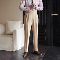 Men's High-Waisted Pleated Pants