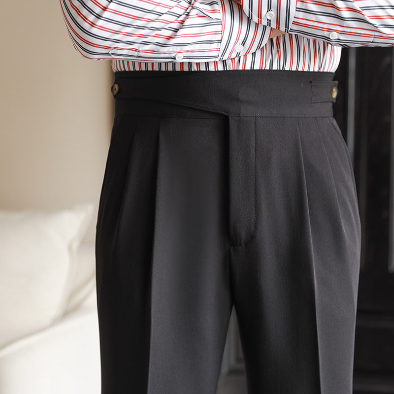 Men's High-Waisted Pleated Pants