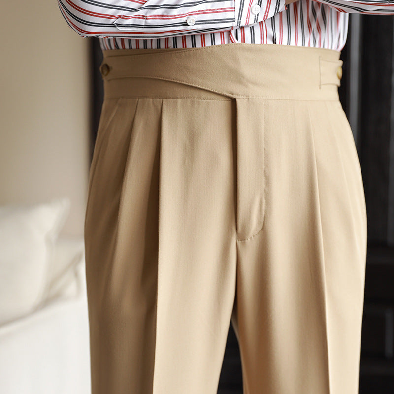 Men's High-Waisted Pleated Pants