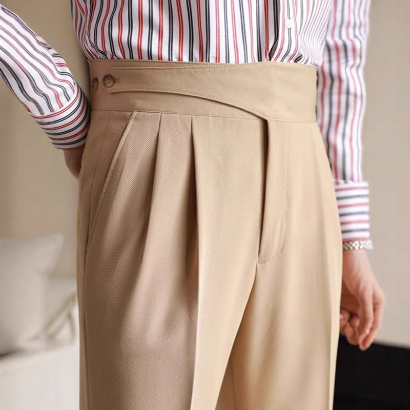 Men's High-Waisted Pleated Pants