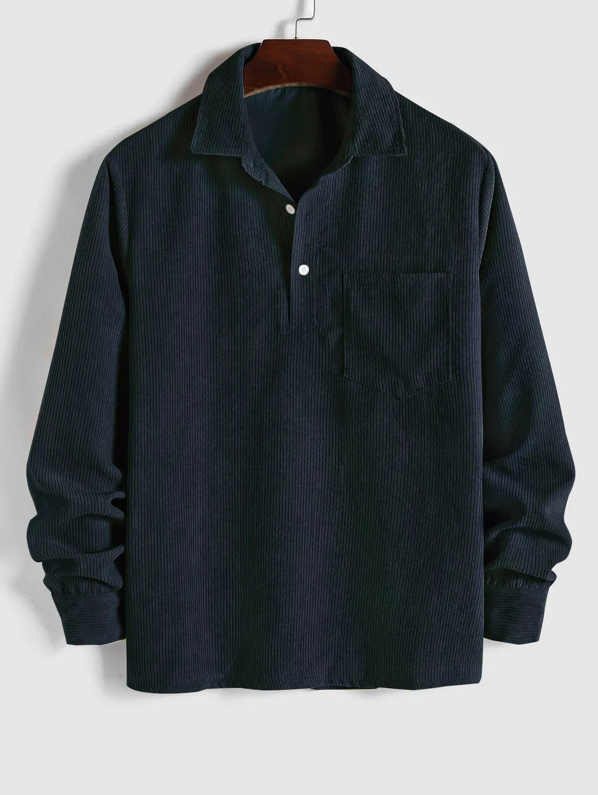 Men's Long-Sleeve Camp Collar Shirt