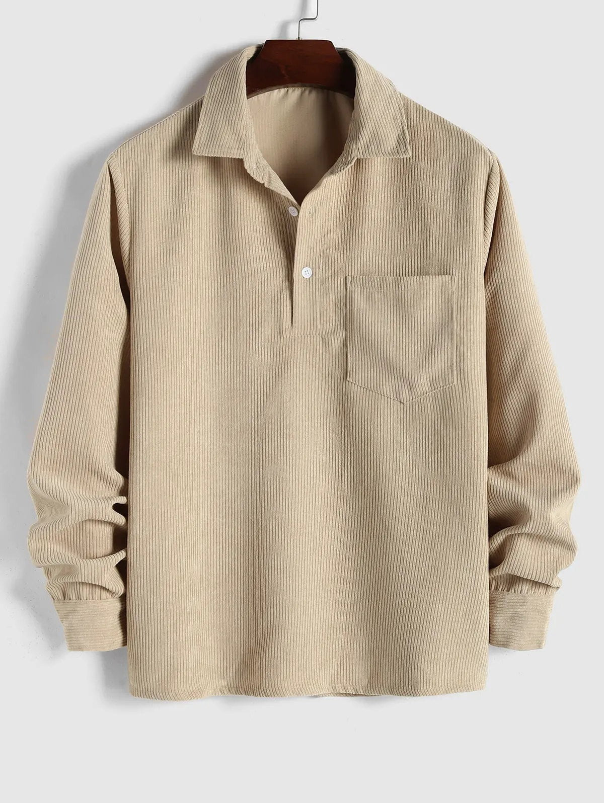 Men's Long-Sleeve Camp Collar Shirt