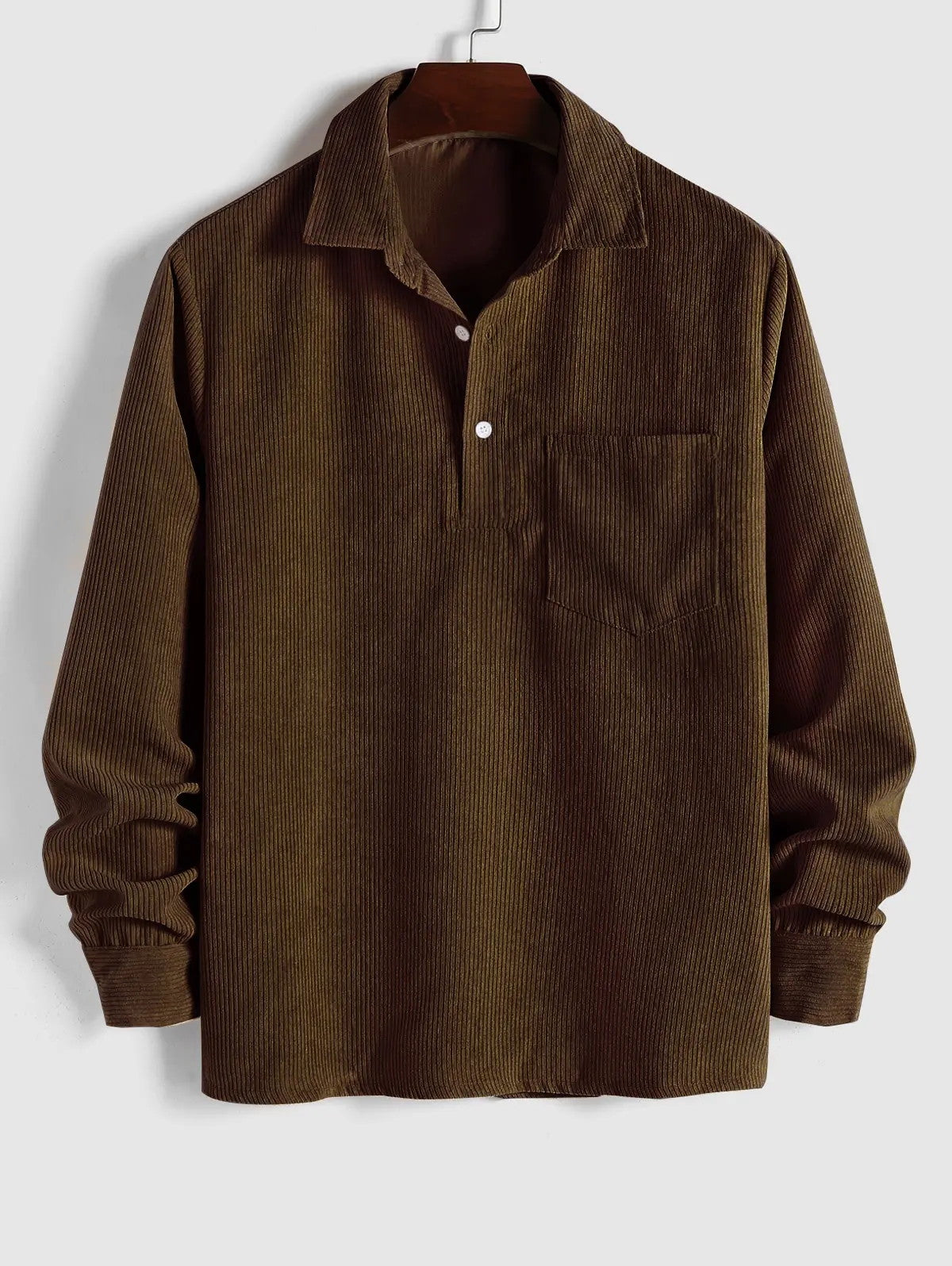 Men's Long-Sleeve Camp Collar Shirt