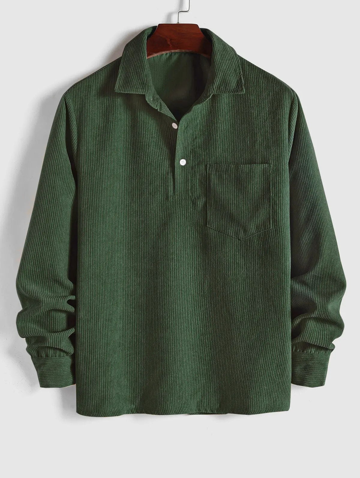 Men's Long-Sleeve Camp Collar Shirt