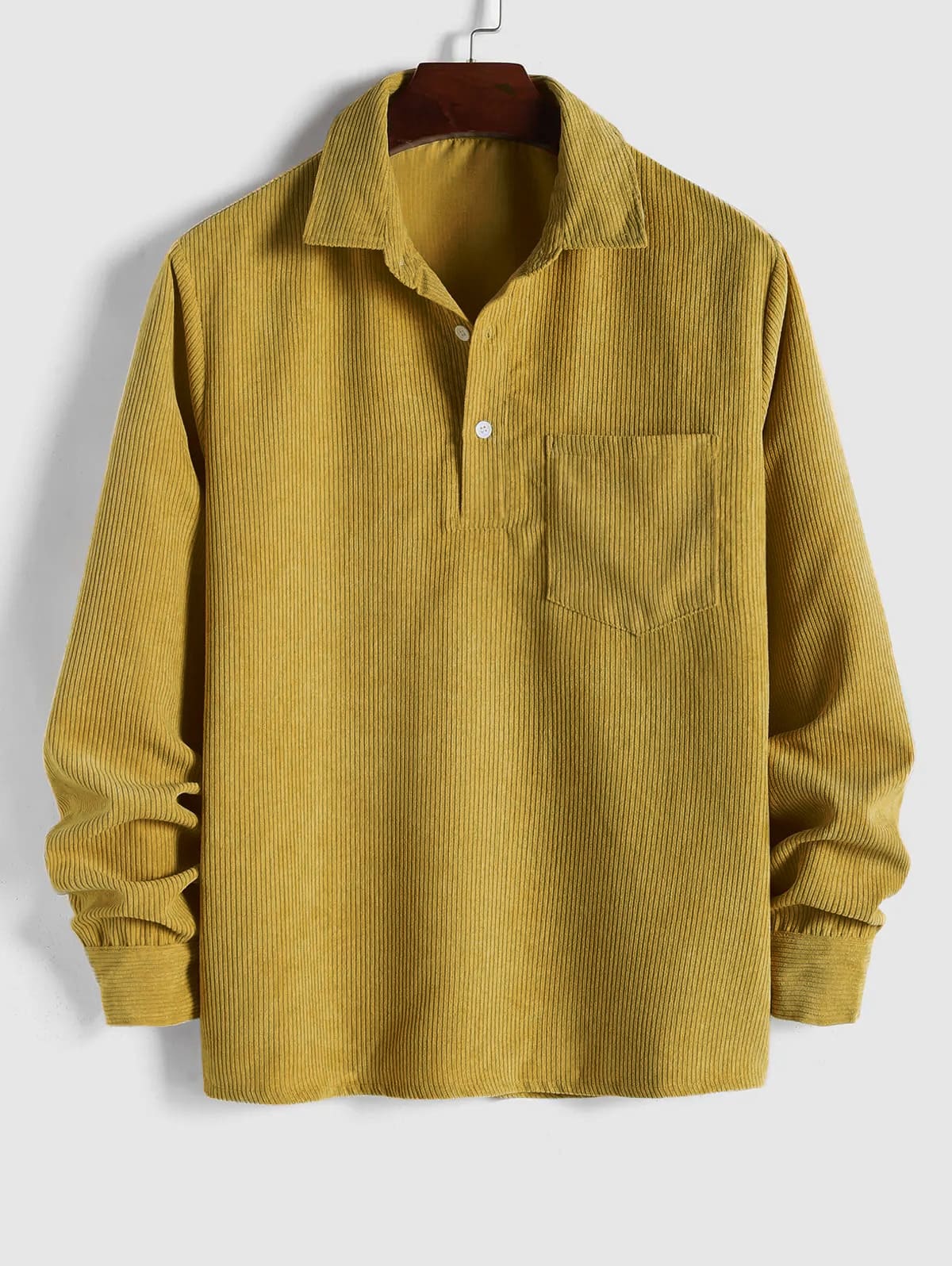 Men's Long-Sleeve Camp Collar Shirt