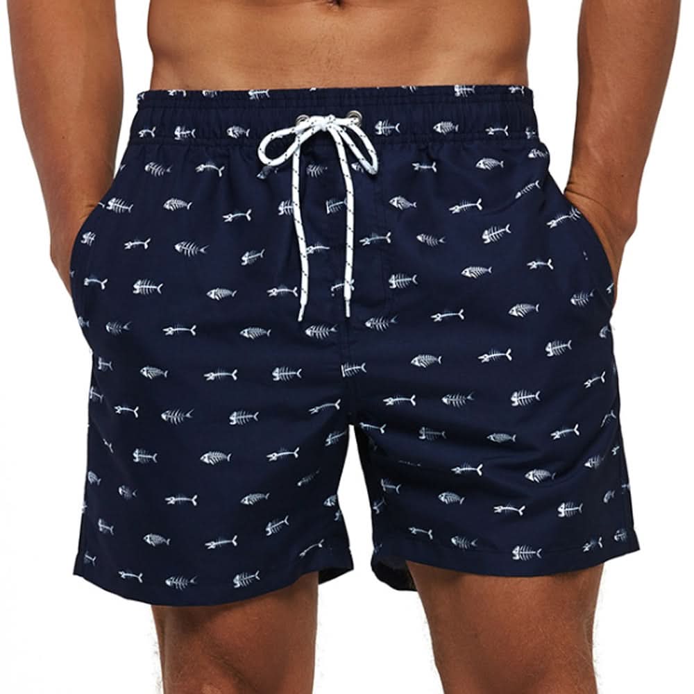 Men’s Quick-Dry Swim Shorts with Adjustable Drawstring Waist