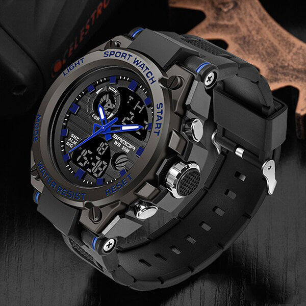 Men's Rugged Multifunctional Analog-Digital Military Watch