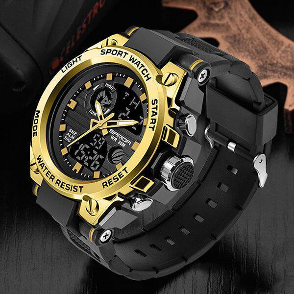Men's Rugged Multifunctional Analog-Digital Military Watch