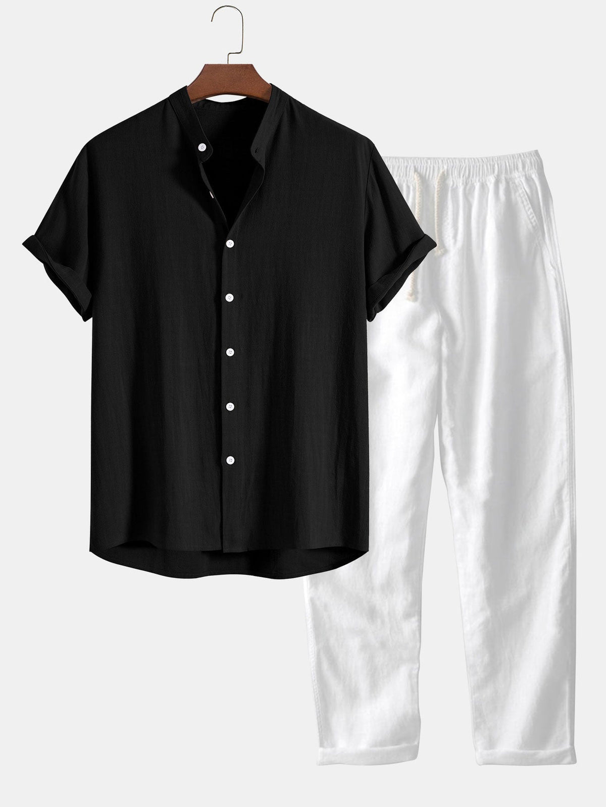 Men's Short-Sleeve Casual Shirt Set