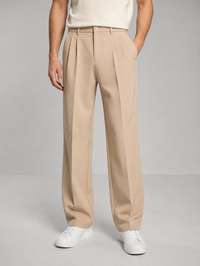 Men's Smart Casual Tailored Straight-Leg Trousers