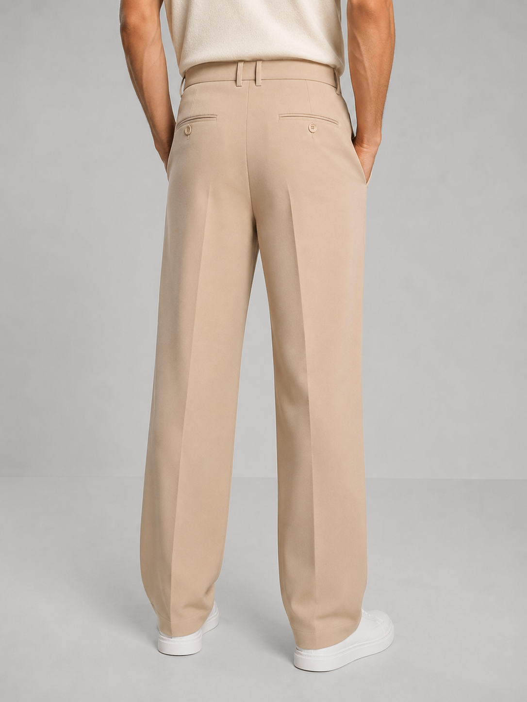 Men's Smart Casual Tailored Straight-Leg Trousers
