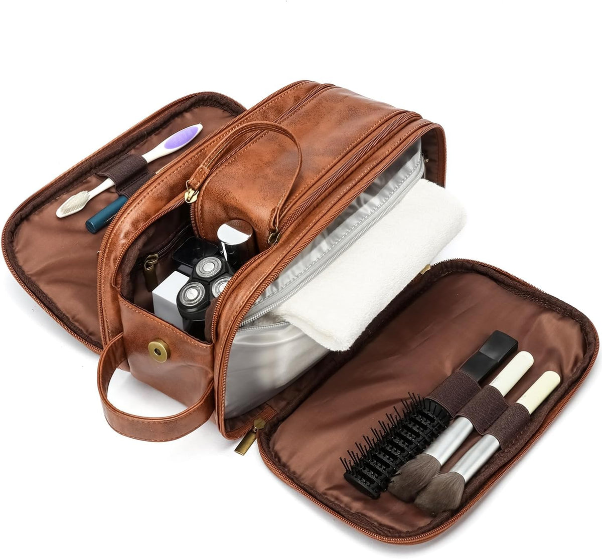 Men's Waterproof Toiletry Bag with Double Zippers