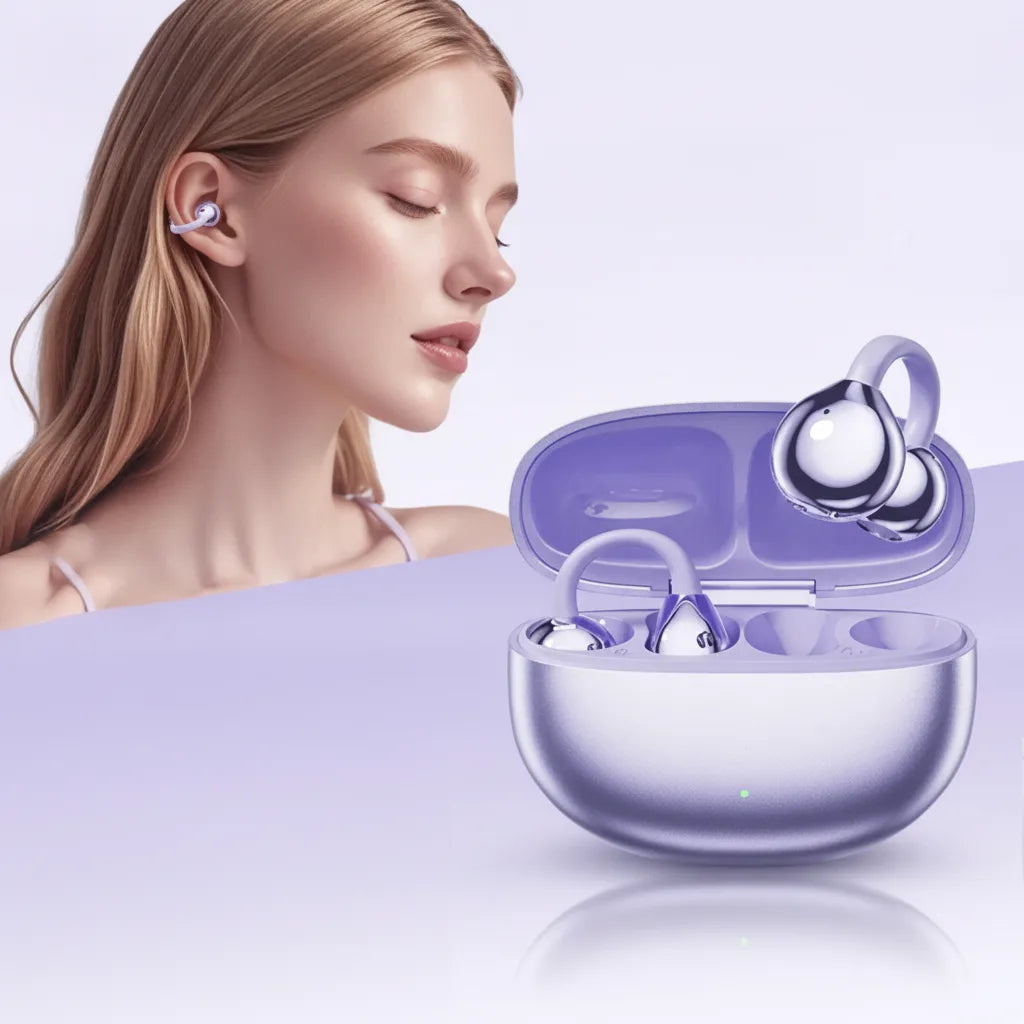 Open-Ear Bluetooth Earbuds with AI Noise Cancellation