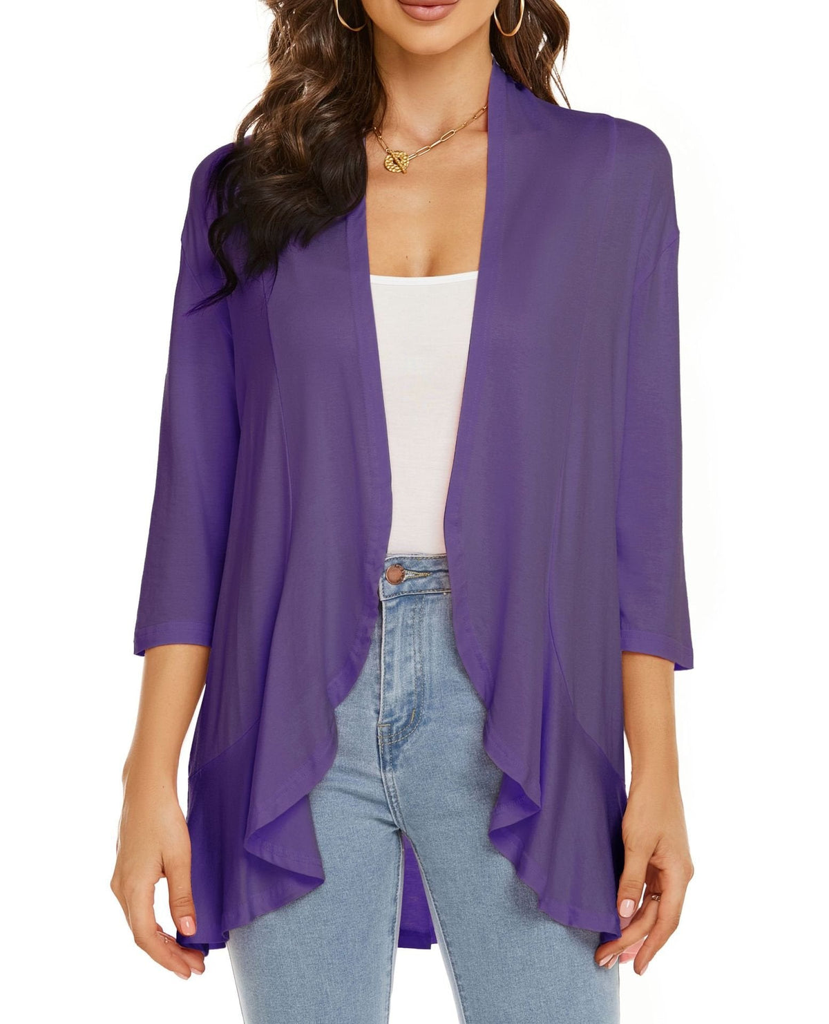 Open Front Draped Cardigan