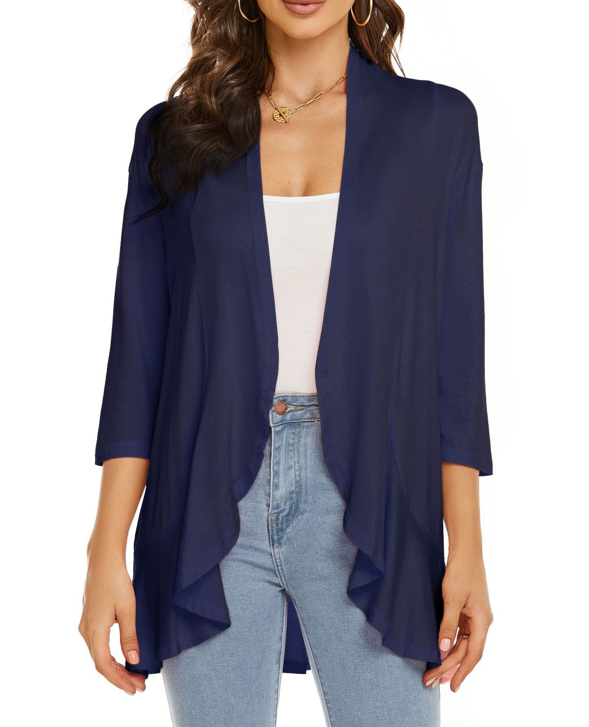 Open Front Draped Cardigan
