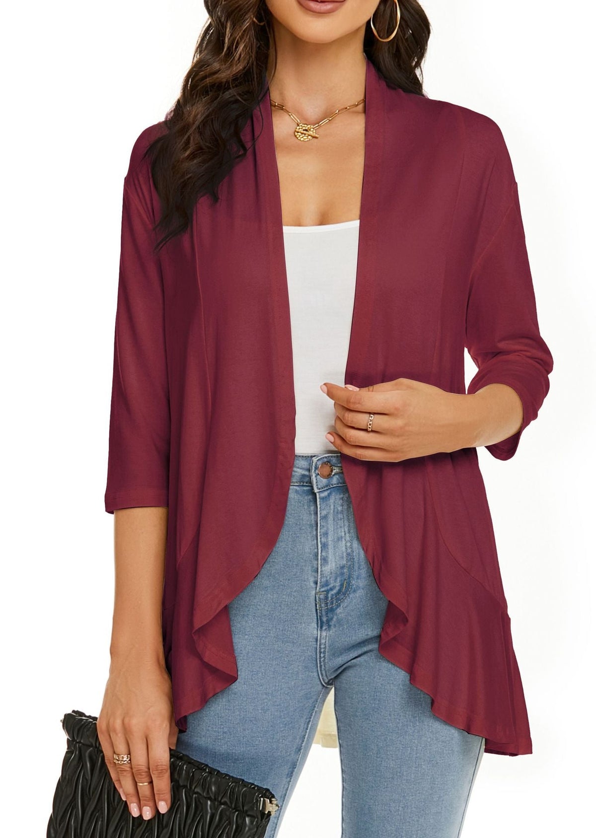 Open Front Draped Cardigan