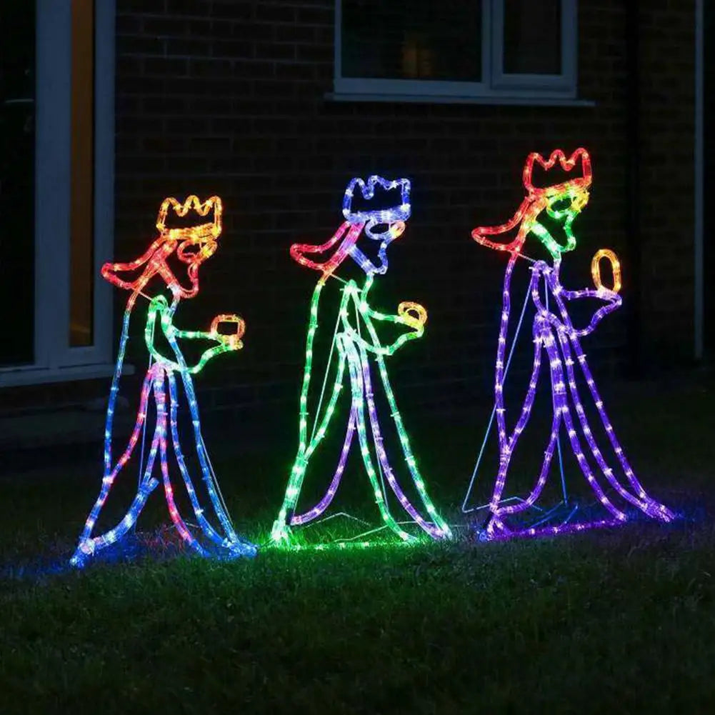 Outdoor Light-Up Three Wise Men Silhouette Motif