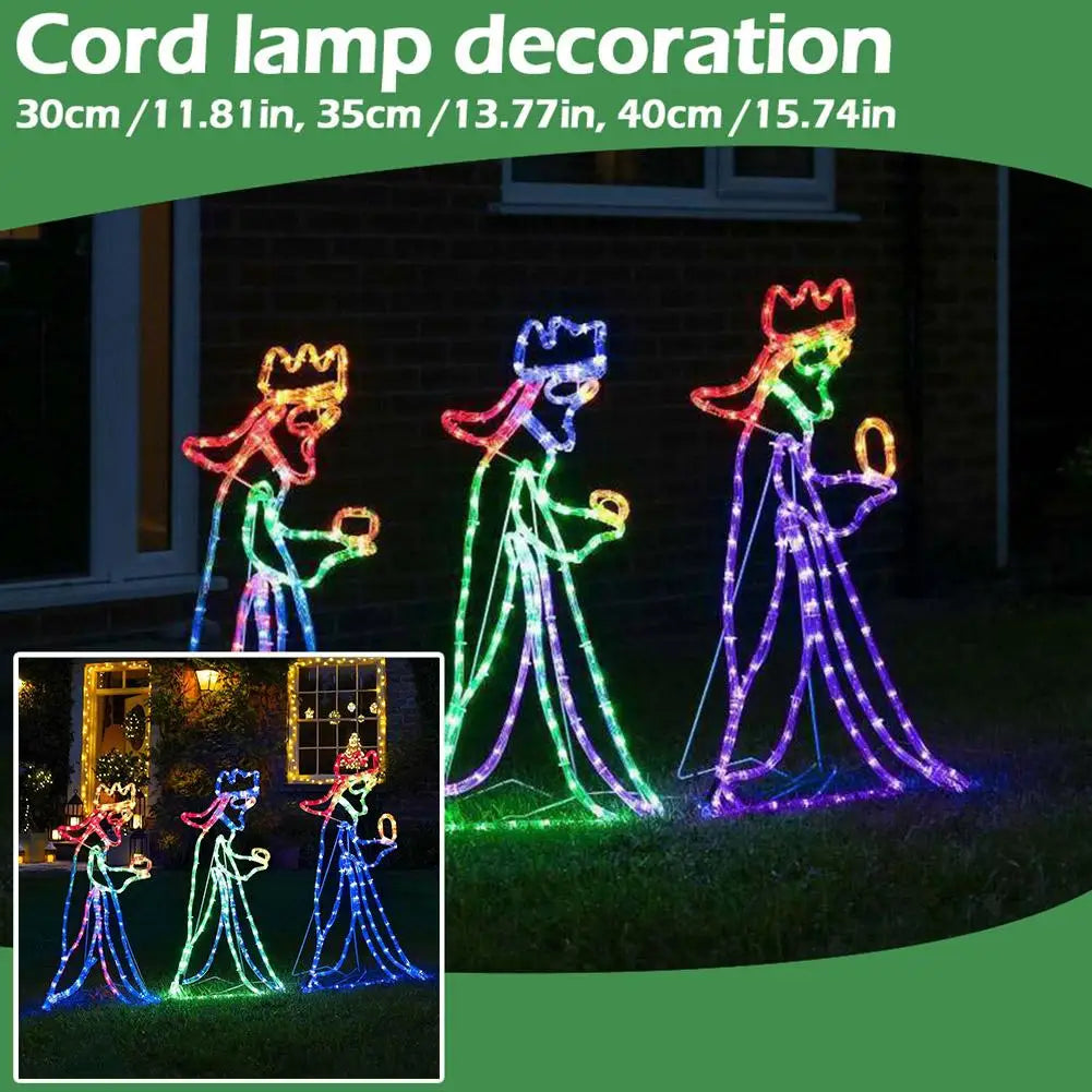Outdoor Light-Up Three Wise Men Silhouette Motif