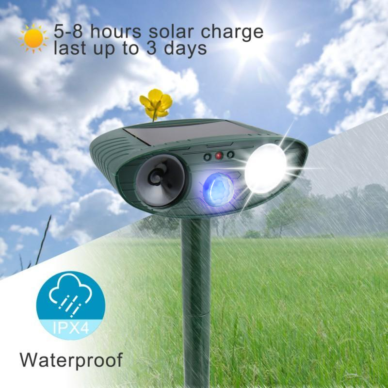 Outdoor Solar Ultrasonic Cat Repeller for Gardens