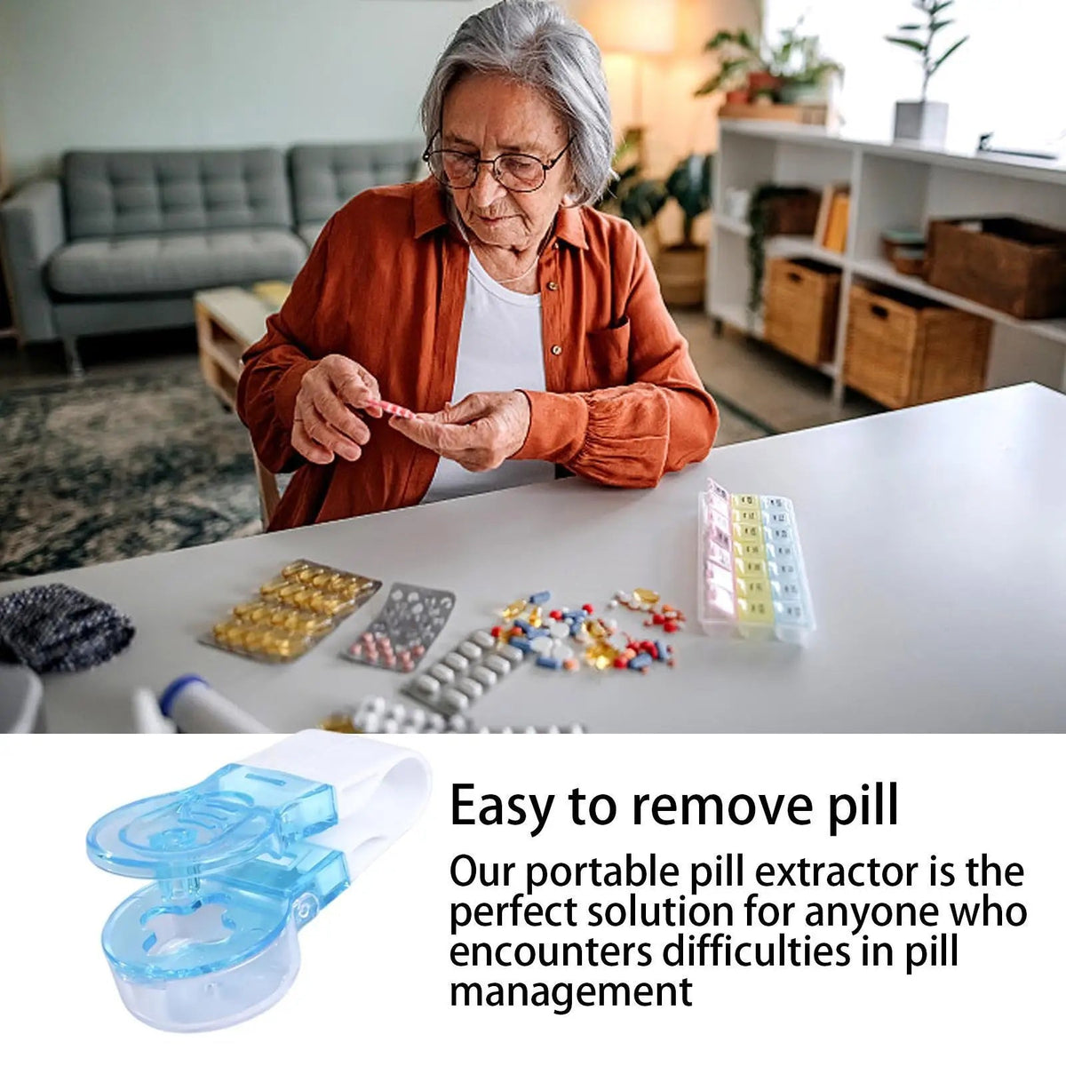 Pill Dispenser 1+2 FREE: Easy to Use Pill and Tablet Dispenser Tool