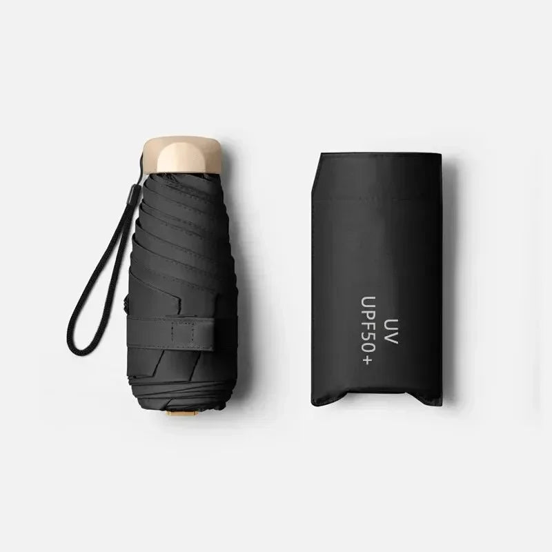 Pocket Sun and Rain Umbrella, Lightweight Vinyl, UV Protection and Waterproof, Ideal for Travel