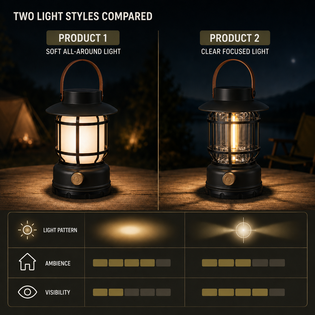 Portable 360-Degree LED Camping Lantern