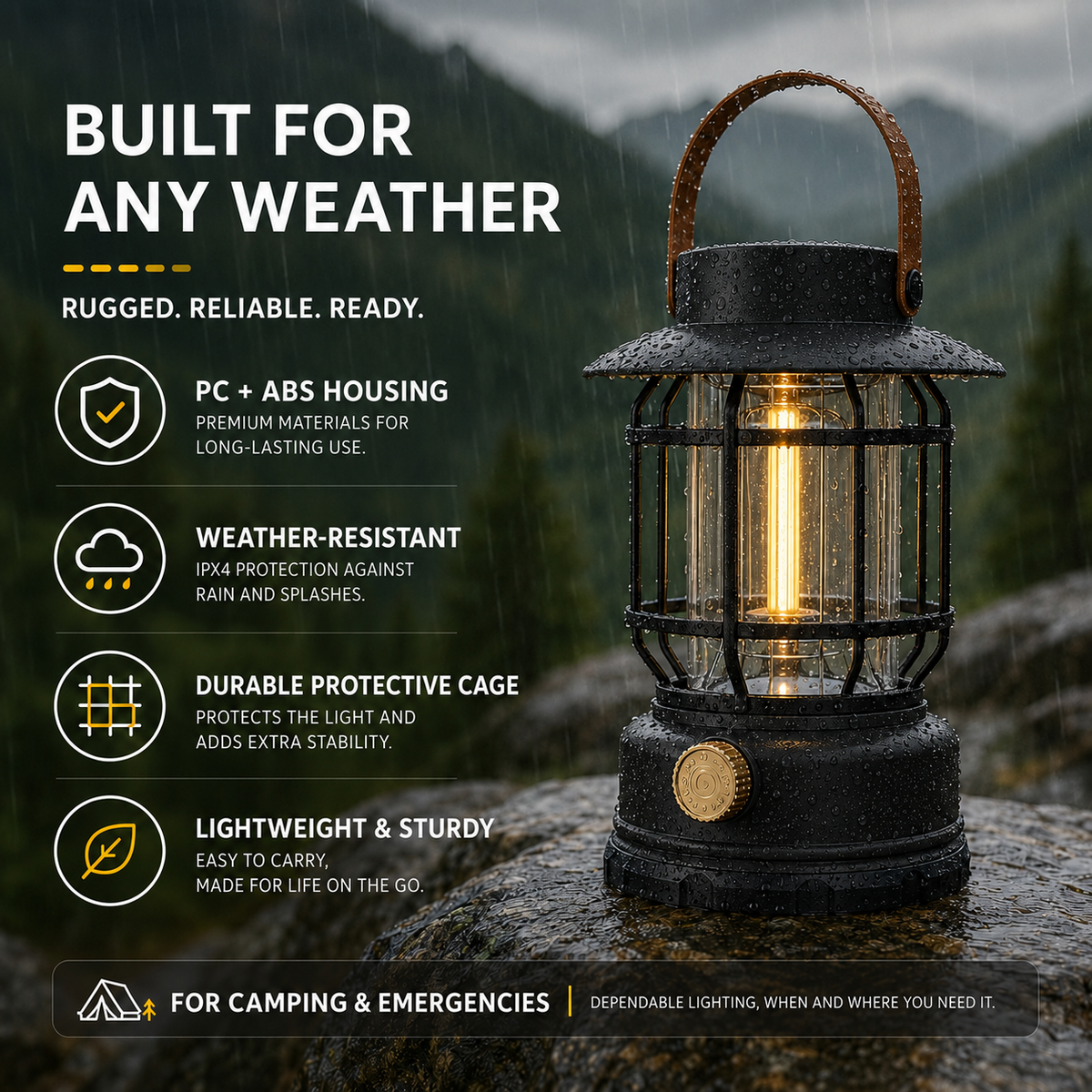 Portable 360-Degree LED Camping Lantern