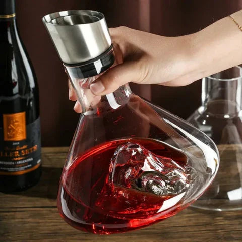 Premium Wine Decanter | Lead-Free Crystal with Quick Aeration & Filtration for Enhanced Flavor Experience